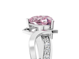 White gold Fancy Pink Heart  Solitaire Twisted Band with Prong Setting_8