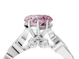 White gold Fancy Pink Heart  Solitaire Vine Band with Milgrain Prong Setting_7