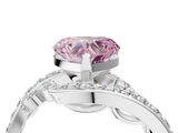 White gold Fancy Pink Heart  Solitaire with Pavé Twist Band and Four-Prong Setting_64