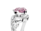 White gold Fancy Pink Heart  Solitaire with Pavé Twist Band and Four-Prong Setting_65