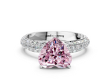 White gold Fancy Pink Heart  Solitaire with Pave Band and Four-Prong Setting_3
