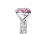 White gold Fancy Pink Heart  Solitaire with Pave Band and Four-Prong Setting_8