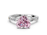White gold Fancy Pink Heart  Solitaire with Side Baguettes and Channel Set Band_41