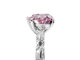 White gold Fancy Pink Heart  Solitaire with Side Baguettes and Channel Set Band_46