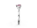White gold Fancy Pink Heart  Solitaire with Tapered Baguette Side Stones on a Classic Band with Four-Prong Setting_71