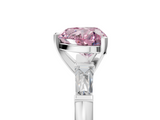 White gold Fancy Pink Heart  Solitaire with Tapered Baguette Side Stones on a Classic Band with Four-Prong Setting_71