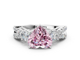 White gold Fancy Pink Heart  Three-Stone Diamond Ring with Pavé Split Shank and Four-Prong Setting_76