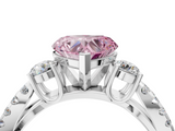 White gold Fancy Pink Heart  Three-Stone Diamond Ring with Pavé Split Shank and Four-Prong Setting_80