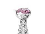 White gold Fancy Pink Heart  Three-Stone Diamond Ring with Pavé Split Shank and Four-Prong Setting_81