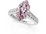 White gold Fancy Pink Marquise  Brilliant Cut Diamond Engagement Ring with Pavé Band and Four-Prong Setting_50