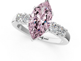 White gold Fancy Pink Marquise  Brilliant Cut Diamond Five-Stone Prong Set Engagement Ring with Channel Band_4