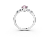 White gold Fancy Pink Marquise  Brilliant Cut Diamond Five-Stone Prong Set Engagement Ring with Channel Band_6