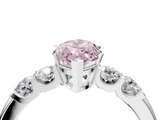 White gold Fancy Pink Marquise  Brilliant Cut Diamond Five-Stone Prong Set Engagement Ring with Channel Band_7