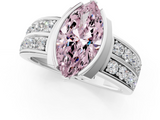 White gold Fancy Pink Marquise  Brilliant Diamond Channel Set Wide Band Ring with Bezel Setting_20