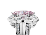 White gold Fancy Pink Marquise  Brilliant Flower Halo Diamond Split Shank Ring_92