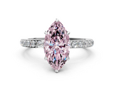 White gold Fancy Pink Marquise  Brilliant Pavé Band Solitaire with Four-Prong Setting_41