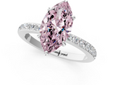White gold Fancy Pink Marquise  Brilliant Pavé Band Solitaire with Four-Prong Setting_42