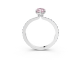 White gold Fancy Pink Marquise  Brilliant Pavé Band Solitaire with Four-Prong Setting_44