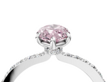 White gold Fancy Pink Marquise  Brilliant Pavé Band Solitaire with Four-Prong Setting_45