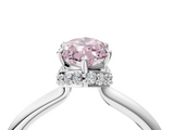 White gold Fancy Pink Marquise  Brilliant Solitaire Engagement Ring with Six-Prong Setting and Classic Band_24