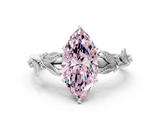 White gold Fancy Pink Marquise  Brilliant Solitaire with Leaf Motif Band and Four-Prong Setting_61