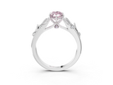 White gold Fancy Pink Marquise  Brilliant Solitaire with Leaf Motif Band and Four-Prong Setting_65