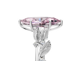 White gold Fancy Pink Marquise  Brilliant Solitaire with Leaf Motif Band and Four-Prong Setting_66