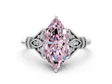 White gold Fancy Pink Marquise  Brilliant Solitaire with Pave Band and Four-Prong Setting_20