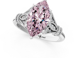 White gold Fancy Pink Marquise  Brilliant Solitaire with Pave Band and Four-Prong Setting_21