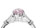 White gold Fancy Pink Marquise  Brilliant Solitaire with Pave Band and Four-Prong Setting_24