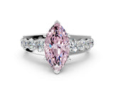White gold Fancy Pink Marquise  Brilliant Solitaire with Side Stones on a Pave Band and Four-Prong Setting_36