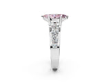 White gold Fancy Pink Marquise  Brilliant Solitaire with Side Stones on a Pave Band and Four-Prong Setting_38