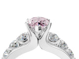 White gold Fancy Pink Marquise  Brilliant Solitaire with Side Stones on a Pave Band and Four-Prong Setting_40