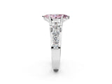 White gold Fancy Pink Marquise  Brilliant Solitaire with Side Stones on a Pave Band and Four-Prong Setting_80