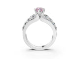 White gold Fancy Pink Marquise  Brilliant Solitaire with Side Stones on a Pave Band and Four-Prong Setting_81