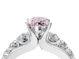 White gold Fancy Pink Marquise  Brilliant Solitaire with Side Stones on a Pave Band and Four-Prong Setting_82