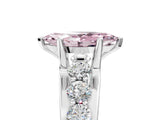 White gold Fancy Pink Marquise  Brilliant Solitaire with Side Stones on a Pave Band and Four-Prong Setting_83