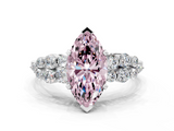 White gold Fancy Pink Marquise  Cluster Diamond Engagement Ring with Pavé Band and Four-Prong Setting_49