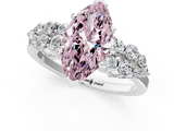 White gold Fancy Pink Marquise  Cluster Diamond Engagement Ring with Pavé Band and Four-Prong Setting_50