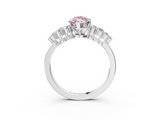 White gold Fancy Pink Marquise  Cluster Diamond Engagement Ring with Pavé Band and Four-Prong Setting_52