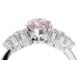 White gold Fancy Pink Marquise  Cluster Diamond Engagement Ring with Pavé Band and Four-Prong Setting_53