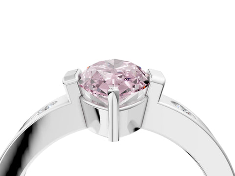 White gold Fancy Pink Marquise Cut Brilliant Channel-Set Diamond Ring with Bezel Prong Setting_16
