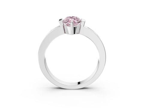 White gold Fancy Pink Marquise Cut Brilliant Channel-Set Diamond Ring with Bezel Prong Setting_3