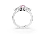 White gold Fancy Pink Marquise Cut Brilliant Diamond Cluster Accent Solitaire Ring with Prong Setting_27