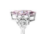 White gold Fancy Pink Marquise Cut Brilliant Diamond Cluster Accent Solitaire Ring with Prong Setting_29