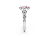 White gold Fancy Pink Marquise Cut Brilliant Diamond Pavé Band with Six-Prong Setting_14
