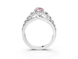 White gold Fancy Pink Marquise Cut Brilliant Diamond Pavé Band with Six-Prong Setting_15