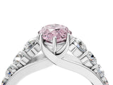 White gold Fancy Pink Marquise Cut Brilliant Diamond Pavé Band with Six-Prong Setting_16