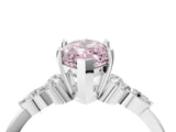 White gold Fancy Pink Marquise Cut Brilliant Diamond Solitaire Ring with Pear Side Stones and Four-Prong Setting_10