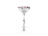 White gold Fancy Pink Marquise Cut Brilliant Diamond Solitaire Ring with Pear Side Stones and Four-Prong Setting_8